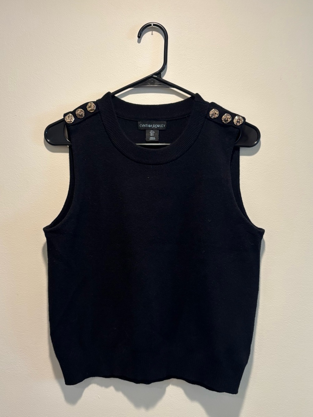 Cynthia Rowley Black Sleeveless Knit Tank